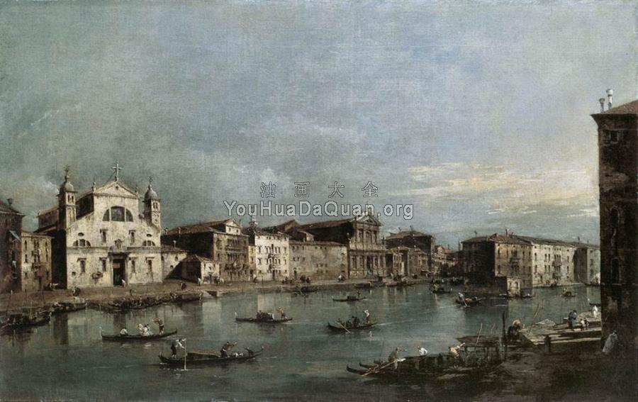 The Grand Canal with Santa Lucia and the Scalzi - 弗朗西斯科·格拉蒂